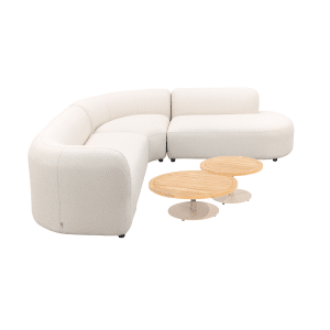 Madeira/Volta ronde sunbrella loungeset links - Naturel/Teak