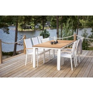 Nohr Tuintafel Constantina Teakhout, 210 x 100cm - Wit