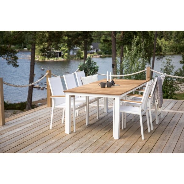 Nohr Tuintafel Constantina Teakhout, 210 x 100cm - Wit