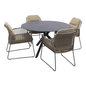 Taste Albano antraciet/Locarno ronde tuinset - 5-delig - 130 cm.
