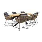 Taste Belmond naturel|Prado Ellips 240x115 cm. tuinset - 7-delig