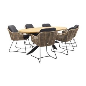 Taste Belmond naturel|Prado Ellips 240x115 cm. tuinset - 7-delig