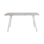 Tikamoon - Rechthoekige tuintafel van terrazzo en wit metaal 4|6 p.