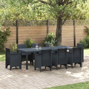 Tuin tafel Anthraciet 250 x 100 x 73 cm van poly rattan