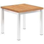 Tuinbijzettafel 45x45x38 cm massief teakhout en roestvrij staal