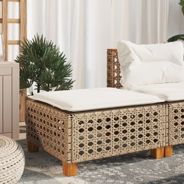 Tuinkruk met kussen 63,5x56x32 cm poly rattan beige
