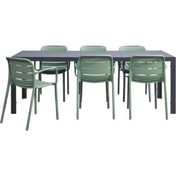 Tuinset Savoie Nice - groen - 7-delig - 215 cm - Leen Bakker