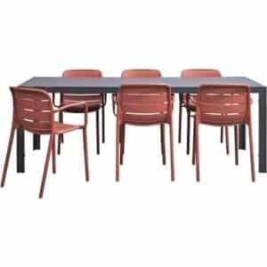 Tuinset Savoie Nice - terracotta - 7-delig - 215 cm - Leen Bakker