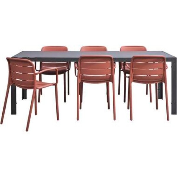 Tuinset Savoie Nice - terracotta - 7-delig - 215 cm - Leen Bakker