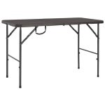 Tuintafel inklapbaar rattan look 120x60x74 cm HDPE bruin
