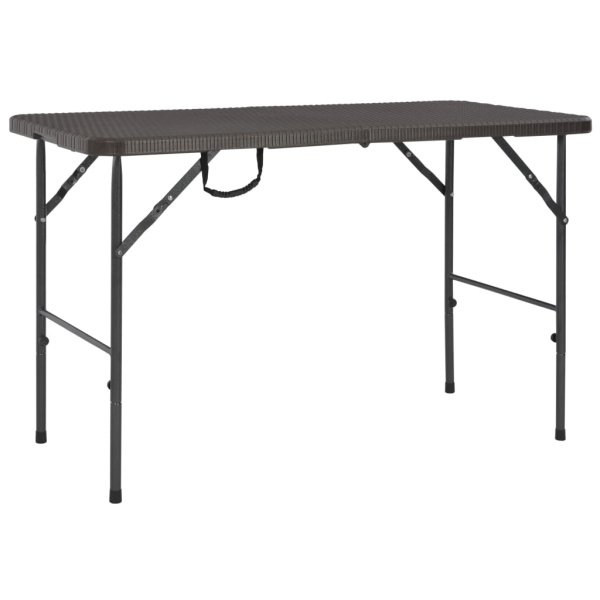 Tuintafel inklapbaar rattan look 120x60x74 cm HDPE bruin