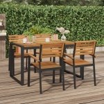 Tuintafel met U-vormige poten 140x80x75 cm massief acaciahout