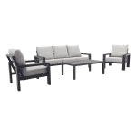 Verano/Atlanta stoel-bank loungeset (4-delig) - Royal Grey/Antraciet