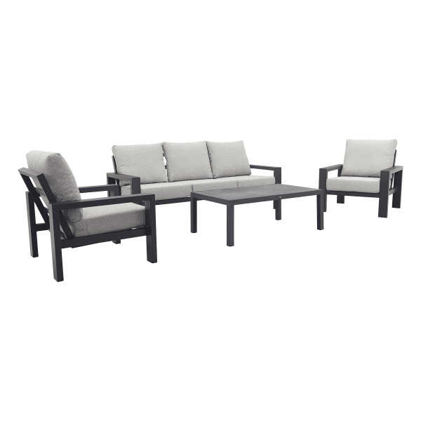 Verano/Atlanta stoel-bank loungeset (4-delig) - Royal Grey/Antraciet