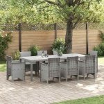VidaXL Tuin Tafel Lichtgrijs 250 x 100 x 73 cm Poly Rattan