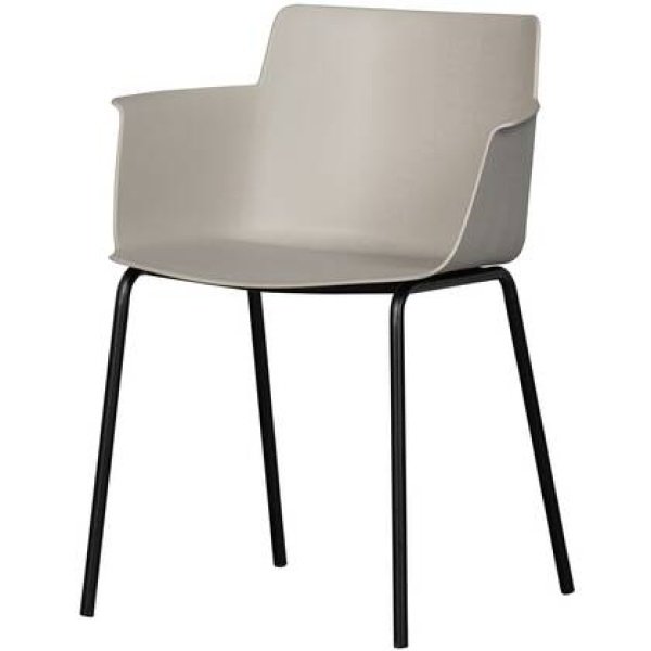 WOOOD Foppe Eetkamerstoelen Outdoor - Pp|Metaal - Mist - Set van 2