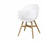 WOOOD Tuinstoel 'Tulip' Met armleuning, Teakhout, kleur Wit