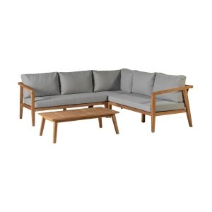 Woood Lucca loungeset teak Grijs
