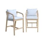 sweeek - Tuinmeubelset van acaciahout en touw (set van 2)