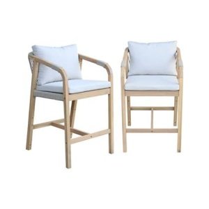 sweeek - Tuinmeubelset van acaciahout en touw (set van 2)