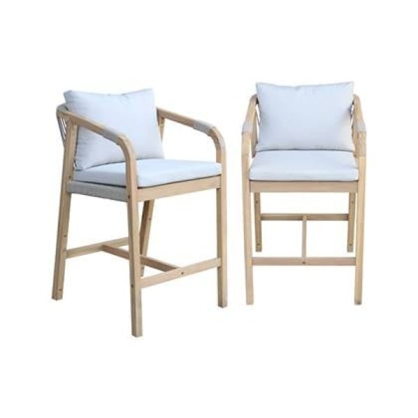 sweeek - Tuinmeubelset van acaciahout en touw (set van 2)