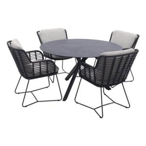 4 Seasons Fabrice|Locarno 130 cm. ronde tuinset - 5-delig