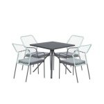 5-delige tuinset Dido stoelen zachtgroen - Rimini tafel