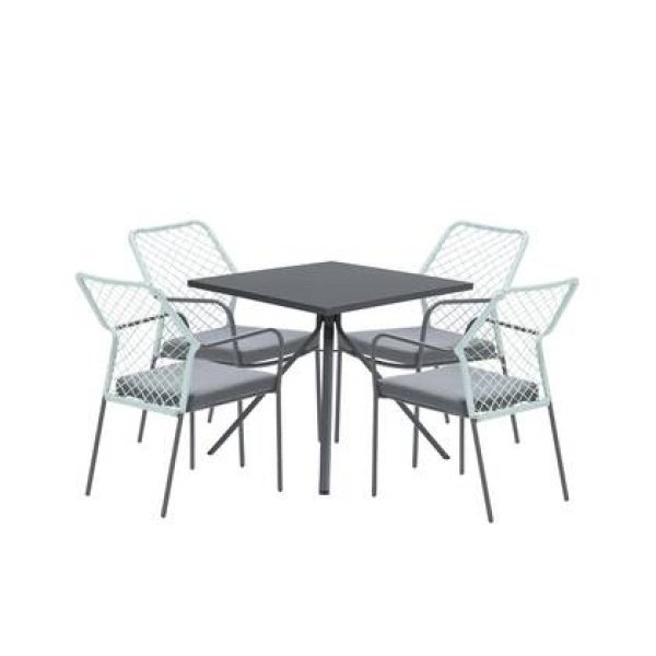 5-delige tuinset Dido stoelen zachtgroen - Rimini tafel
