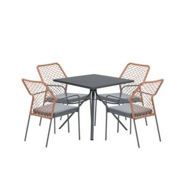 5-delige tuinset Dido tuinstoelen koper - Rimini tafel