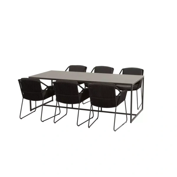 Accor tuinset antraciet met Quatro tafel | 4 Seasons Outdoor