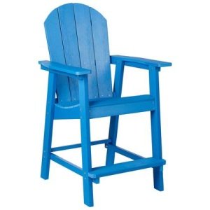 Beliani - ADIRONDACK - Tuin barkruk - Blauw - Kunsthout