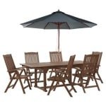 Beliani-AMANTEA-Tuinset voor 6-Donkere houtkleur|Grijs-Acaciahout