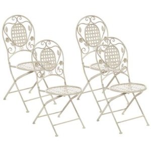 Beliani - BIVIO - Tuinstoel set van 4 - Wit - IJzer