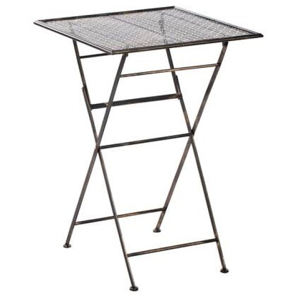 Beliani - BORMIO - Tuinbartafel - Zwart - 60 x 60 cm - IJzer