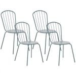Beliani - CALVI - Tuinstoel set van 4 - Blauw - Staal