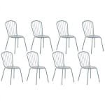 Beliani - CALVI - Tuinstoel set van 8 - Blauw - Staal