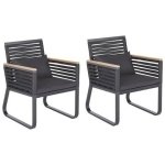 Beliani - CANETTO - Tuinstoel set van 2 - Zwart - Aluminium