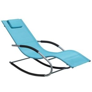Beliani - CARANO - Strandstoel - Turquoise - Staal