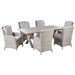 Beliani - CASCAIS - Tuinset voor 6 - Beige - PE rotan