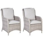 Beliani - CASCAIS - Tuinstoel set van 2 - Beige - PE rotan