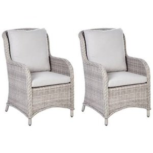 Beliani - CASCAIS - Tuinstoel set van 2 - Beige - PE rotan