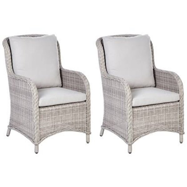 Beliani - CASCAIS - Tuinstoel set van 2 - Beige - PE rotan
