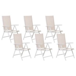 Beliani - CATANIA - Tuinstoel set van 6 - Beige - Aluminium