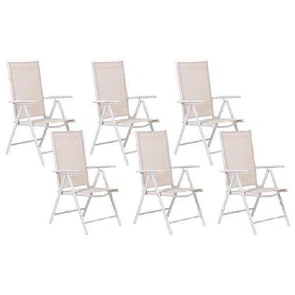 Beliani - CATANIA - Tuinstoel set van 6 - Beige - Aluminium
