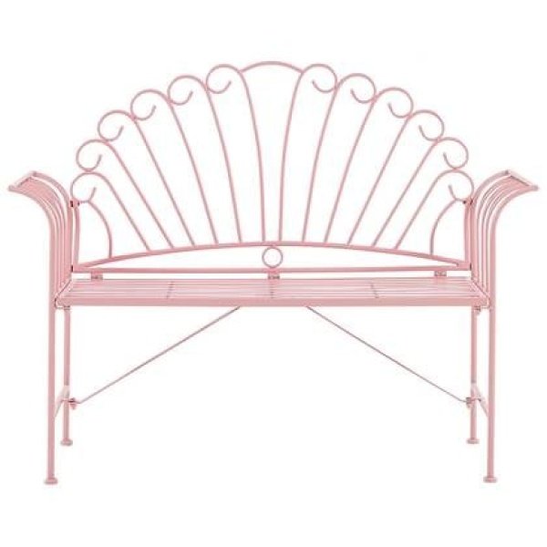 Beliani - CAVINIA - Tuinbank - Roze - Metaal