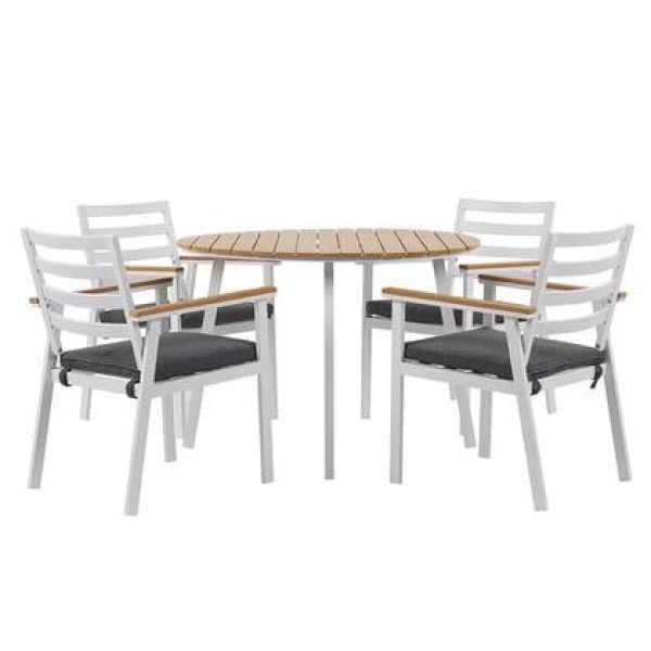 Beliani - CAVOLI - Tuinset voor 4 - Wit - Aluminium