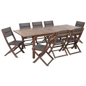 Beliani - CESANA - Tuinset voor 8 - Donkere houtkleur - Acaciahout
