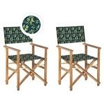 Beliani-CINE -Tuinstoel set van 2-Lichthout|Grijs|Olijven-Polyester