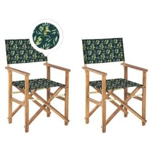 Beliani-CINE -Tuinstoel set van 2-Lichthout|Grijs|Olijven-Polyester