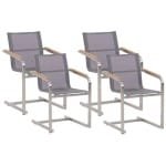 Beliani - COSOLETO - Tuinstoel set van 4 - Grijs - Polyester